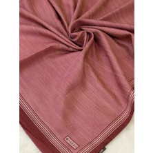 Vakko VAKKO-125K41540-G Gül Kurusu Renk Monogram Pamuk Ipek Bordürlü Şal