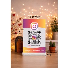 Woisco Kişiye Özel Instagram Qr Kodlu Masa , Instagram Qr Kodlu Masa Çerçevesi 12X17CM