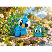 Wobbi Wobbı Max Tavus Kuşu Hareketli Oyuncak – 1 Adet – 10 cm – 3D Baskı