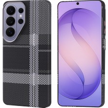Lopard Samsung Galaxy S26 Ultra Telefon Kılıfı M-Safe Şarj Özellikli Karbon Fiber Görünümlü Kapak Siyah-Gri Mıknatıslı Magsafe Arka Kapak Koruma
