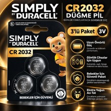 Duracell CR2032 2032 Lithium 3V Lityum Düğme Pil – 3’lü Paket