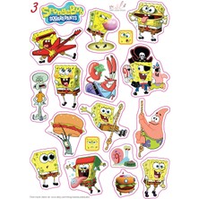 Bsb Sünger Bop Sticker Telefon Laptop Notebook Tablet Defter Matara Stiker Etiket ST7439