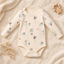 Cantaz Unisex Bebek Koala Desenli %100 Pamuk Uzun Kollu Çıtçıtlı Body Zıbın