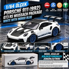 Akıllı Bayi 1/64 Porsche 911 (992) Gt3 Rs Weissach Package White With Indigo Blue