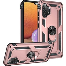 Lopard Samsung Galaxy A32 4g Telefon Kılıfı Kapak Rose Gold Yüzük Tutucu Standlı Arka Kapak Koruma