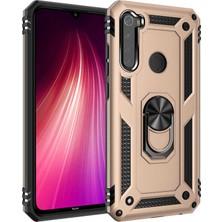Lopard Xiaomi Redmi Note 8 Telefon Kılıfı Kapak Gold Yüzük Tutucu Standlı Arka Kapak Koruma