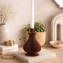 Diritech 3D DIRITECH3D Çizgisel Tasarım Mumluk Şamdan - Modern Dekoratif Mumluk