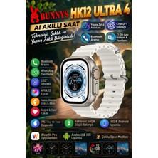 Bunnys Honor Uyumlu Ultra 4 Aı Akıllı Saat IP67 Su Geçirmez What Sapp Sesli Mesaj Gönderme Amoled Bluetooth Aramalı