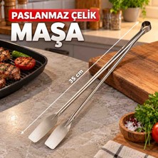 Kea Ev Eşyaları Paslanmaz Çelik Mutfak Maşası 35 cm – Uzun Servis ve Izgara Maşası