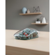 Kaliteyi Bul Pilli Kablosuz Şeffaf Mouse Bluetooth ve 2.4g USB Bağlantı