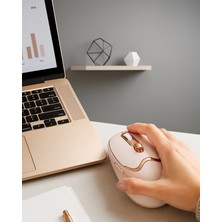 Kaliteyi Bul Şarjlı Kablosuz Mouse Ergonomik Tasarım Bluetooth ve USB Alıcılı