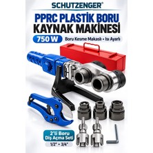SCHUTZENGER 750W Pprc Plastik Boru Kaynak Makinesi Isı Ayarlı Boru Kesme Makası ve 2’li Boru Diş Açma Seti 920