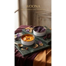 Woona Doğal Soya ve Jel Wax Meyveli Ikili Tasarım Mum & Romantika Esansı El Yapımı Doğal Soya Wax Premium Kokulu 2'li Mum Seti