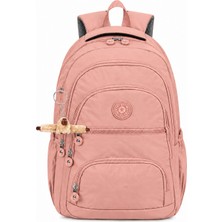 Alanç Gift Lüks Krinkıl Unisex Suya Dayanıklı Kumaş Lise ve Ortaokul Sırt Çantası, Çok Gözlü Okul Çantası