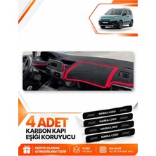 E-BİZ E-Biz Fiat Doblo (2023-2026) Uyumlu Ön Torpido Koruma Kılıfı Halısı Örtüsü - Siyah-Kırmızı - CI015