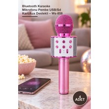 Yenilig 4 Adet Bluetooth Karaoke Mikrofonu Pembe Usb/sd Kart/aux Destekli – WS-858