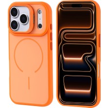 Lopard Apple iPhone 17 Pro Max Telefon Kılıfı M-Safe Şarj Özellikli Kamera Standlı Kapak Turuncu Mıknatıslı Magsafe