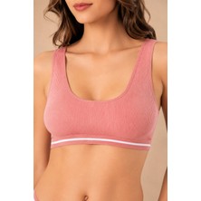 QKK Kadın Pedli Pamuklu Kaşkorse Bralet Külot Iç Çamaşırı Takımı