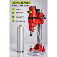 SCHUTZENGER 3900 W Sulu Karot Makinesi 700 Rpm 205 mm Delme Kapasitesi + 152X500MM Karot Ucu S152