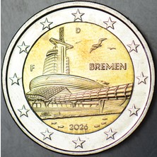 Banknoting Almanya 2 Euro 2026 Hatıra-Bremen. Kapamada Çilaltı.