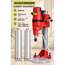 SCHUTZENGER Sulu Karot Makinesi 700 Rpm 205 mm Delme Kapasitesi + 112’LIK 102’LIK  Karot Ucu 2 Adet Uç S902