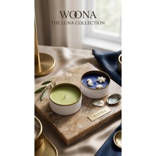 Woona Doğal Soya Mum & Mikrokristalin Karışımlı Okyanus & Pudra Esintisi Vegan Soya Mumu Deniz Yıldızı Tasarımlı El Yapımı Doğal Soya Wax Premium Kokulu 2'li Mum Seti