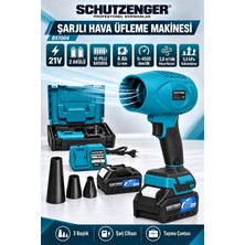 SCHUTZENGER 21V 4AH Çift Akülü 10 Pilli Şarjlı Hava Üfleme Makinesi 3 Başlıklı Çantalı Set Hava Üfleme Körüğü Profesyonel 802