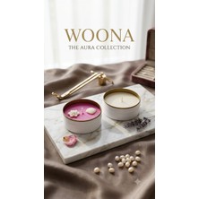 Woona Doğal Soya ve Mikrokristalin Dekoratif Kutu Mum Seti & Romantika & Amber Esansı El Yapımı Doğal Soya Wax Premium Kokulu 2'li Mum Seti