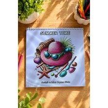 Birikiyedi Yaz Mevsimi/summer Time/coloring Book/boyama Kitabı/ Yetişkinler ve Çocuklar İÇIN/21X21 Cm/20 Sayfa