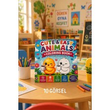 Birikiyedi Cute & Easy Animals – Eğitici Hayvan Boyama Kitabı | 10 Sevimli Görsel
