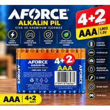 Aforce Aaa LR03 1.5V Alkalin Ince Kalem Pil – 4+2 / 6 Adet
