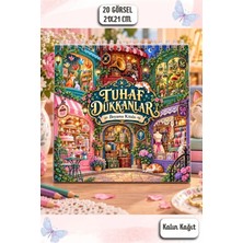 Birikiyedi Tuhaf Dükkanlar Boyama Kitabı – Yetişkinler Için Eğlenceli ve Rahatlatıcı Kare Boyama Kitabı 21X21 cm