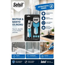 Primeaks Selsil Antibakteriyel Mutfak Banyo Silikonu Suya Dayanıklı Duşakabin Lavabo Tezgah Silikonu