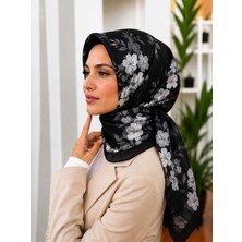 Blueberry Floral Desenli Pamuk Eşarp – Nefes Alabilen Yumuşak Doku
