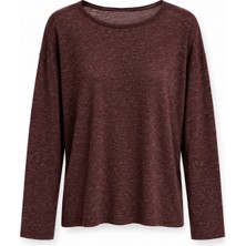 5in1Canpolat Mürdüm Kendinden Dokulu Oversize Bluz 27377