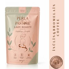 Perla Del Pastore Lady Roasty Çözünebilir kahve 100 g -İnülin ve Bromelain içerikli Granül Kahve- Kilitli ambalaj