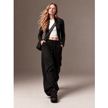Panto Fashion Kıvrık Belli Şardonlu Barrel Fit Eşofman