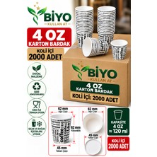 Biyo Kullan At 4 Oz Karton Bardak 2000 Adet