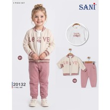 Sani Kids Sani Love 3'lü Eşofman Takımı - Krem Pembe