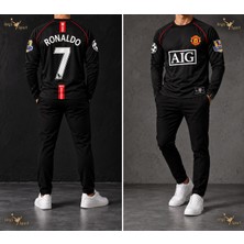 Belirtilmemiş Manchester United  2008 Sezonu Cristiano Ronaldo Efsane Siyah Renk Uzun Kol Nostalji Forma