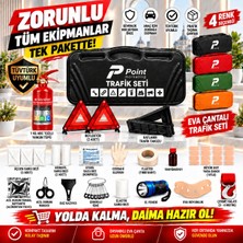 Point Marketing Araç Muayene Uyumlu Premium Acil Durum ve Profesyonel Trafik Seti Siyah ''onaylı Ce Belgeli''