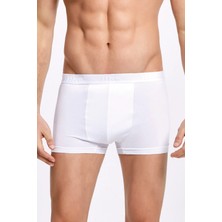 QKK Erkek Pamuklu Likralı Siyah-Gri-Beyaz 3'lü Boxer