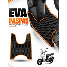E-BİZ E-Biz Rks Pride Uyumlu Eva Motosiklet Ayak Paspası Scooter Paspası - Siyah-Turuncu