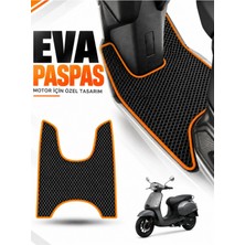 E-BİZ E-Biz Rks Spontini Uyumlu Eva Motosiklet Ayak Paspası Scooter Paspası - Siyah-Turuncu