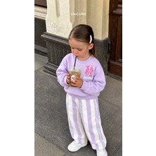 Neat Kids Kız Çocuk Lila Balık Desenli Sweatshirt ve Pantolon Takım