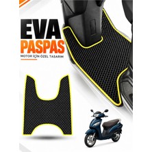E-BİZ E-Biz Honda Activa-S 125 Uyumlu Eva Motosiklet Ayak Paspası Scooter Paspası - Siyah-Sarı