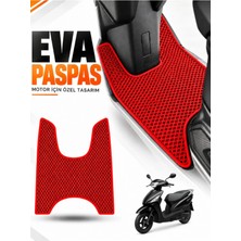 E-BİZ E-Biz Honda Dio Uyumlu Eva Motosiklet Ayak Paspası Scooter Paspası - Kırmızı