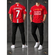 Belirtilmemiş Manchester United 2008 Sezonu Cristiano Ronaldo Efsane Kırmızı Renk Kısa Kol Nostalji Forma