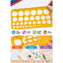 Daire Şablonu Büyük Boy Cetvelli 1-36 mm 1 Adet Artlantis 25 cm Cetvelli Teknik Çizim Daire Cetveli Okul Mühendis Mimar