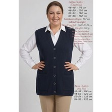 Elvin Triko Büyük Beden Çelik Örgü Kadın Kışlık Fitilli Anne Siyah Yelek